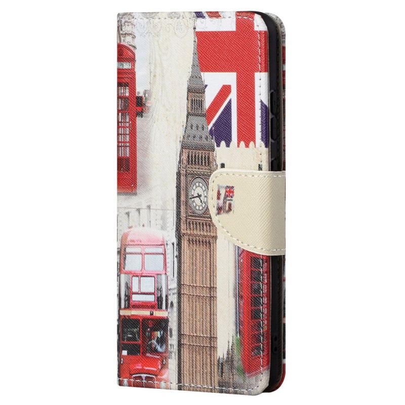 Capa De Couro Para Samsung Galaxy S23 5G Londres