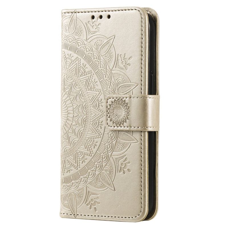 Capa De Couro Para Samsung Galaxy S23 5G Mandala Do Sol