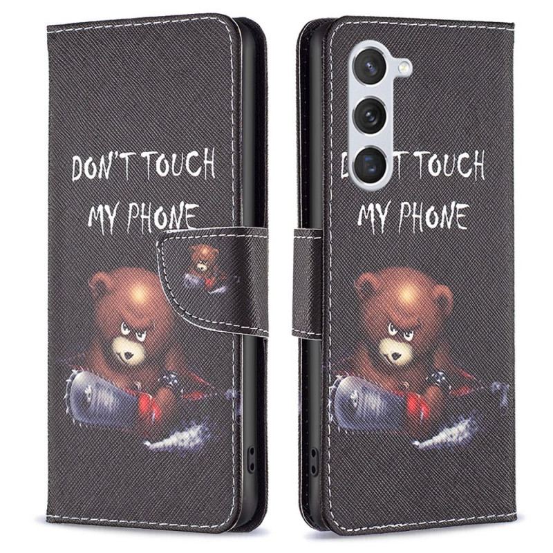 Capa De Couro Para Samsung Galaxy S23 5G Urso Perigoso