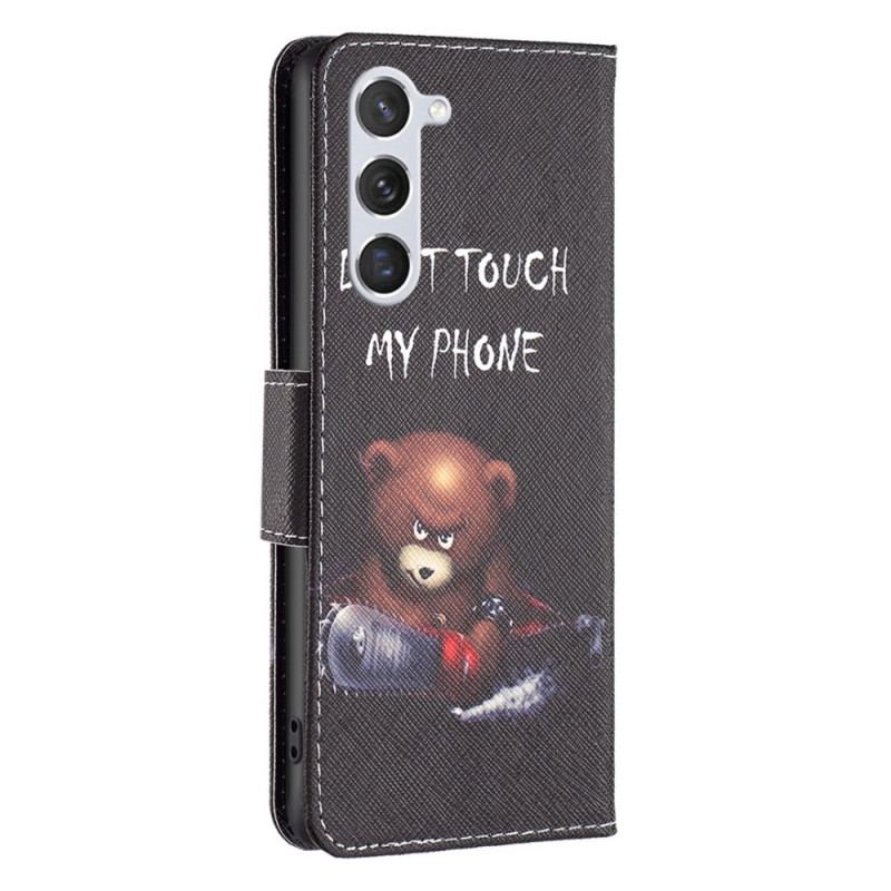 Capa De Couro Para Samsung Galaxy S23 5G Urso Perigoso