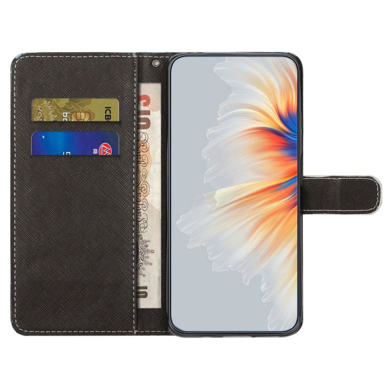 Capa Em Pele Para Samsung Galaxy S23 5G De Cordão Lobo Cordão