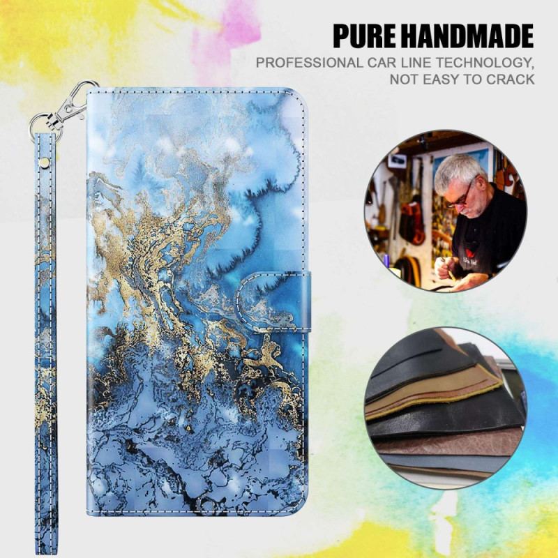 Capa Em Pele Para Samsung Galaxy S23 5G De Cordão Strap Art