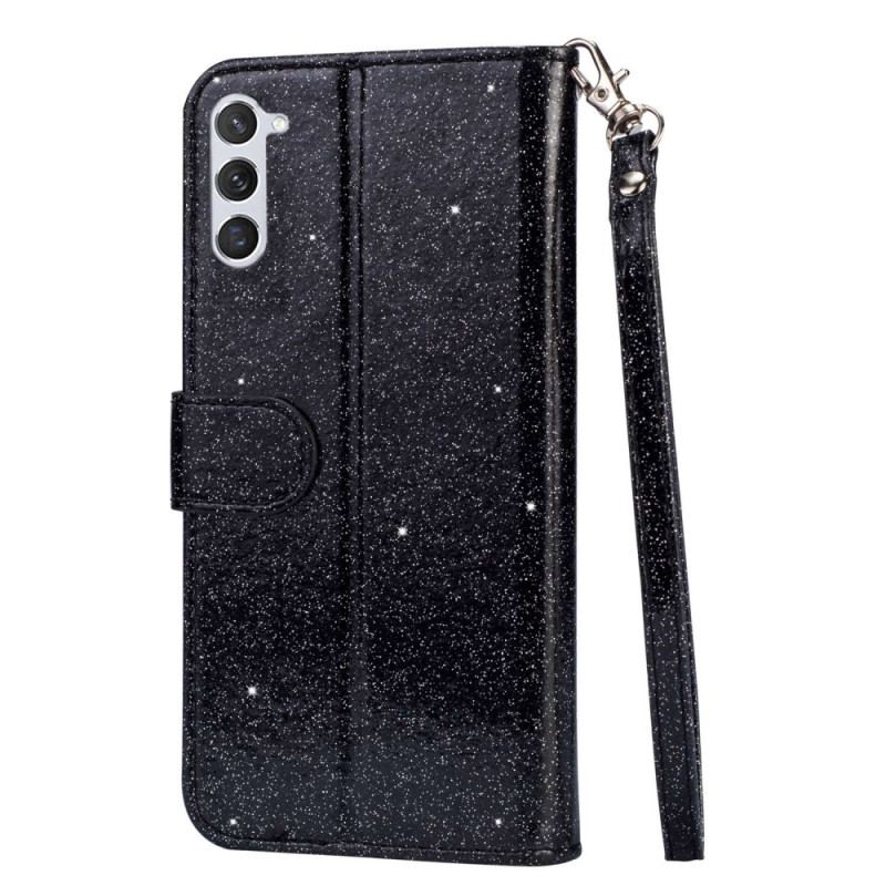 Capa Flip Para Samsung Galaxy S23 5G Bolsa De Moedas Glitter