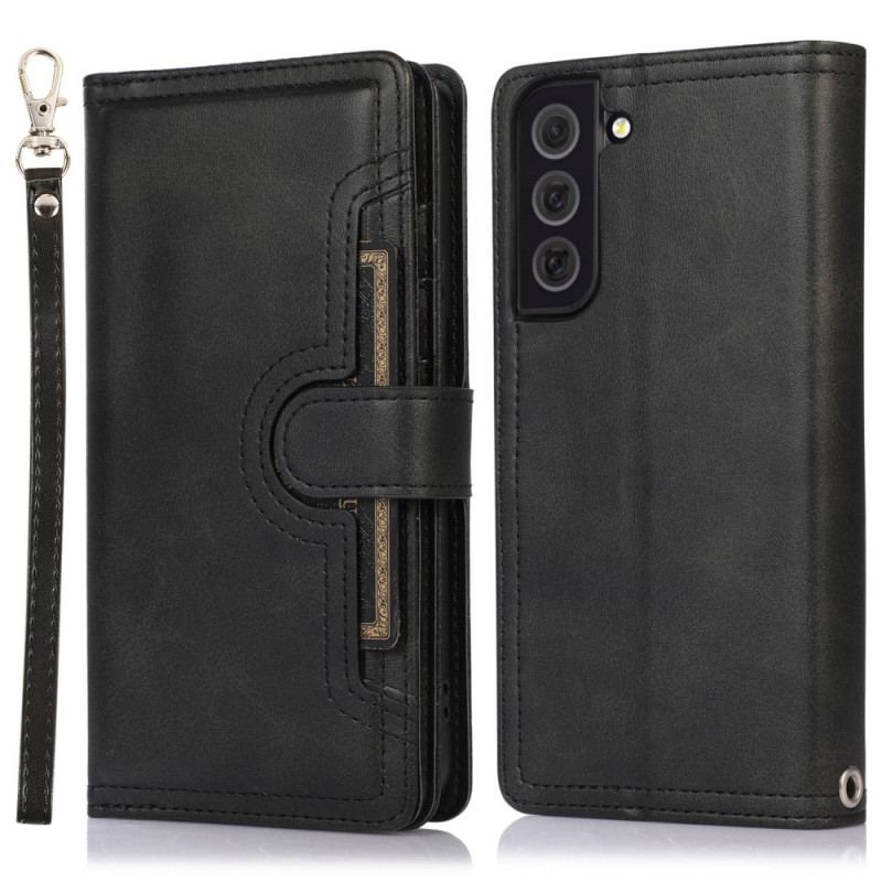 Capa Flip Para Samsung Galaxy S23 5G Cartões Múltiplos E Bolso Frontal