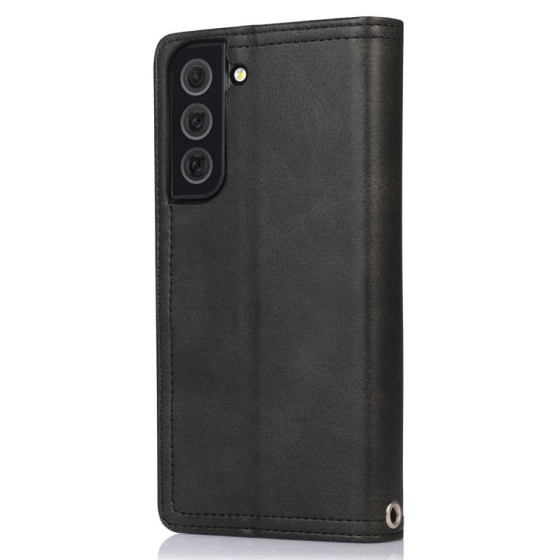 Capa Flip Para Samsung Galaxy S23 5G Cartões Múltiplos E Bolso Frontal