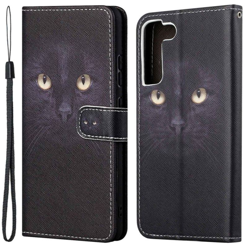 Capa Flip Para Samsung Galaxy S23 5G De Cordão Gato Tanga