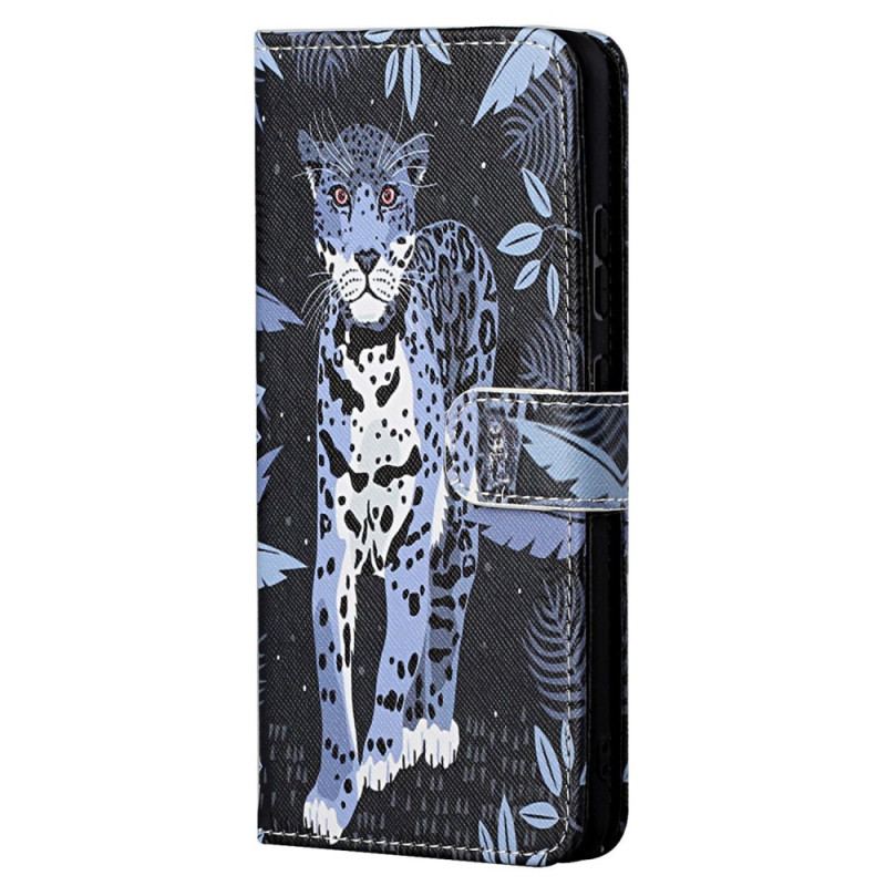 Capa Flip Para Samsung Galaxy S23 5G De Cordão Leopardo Strappy