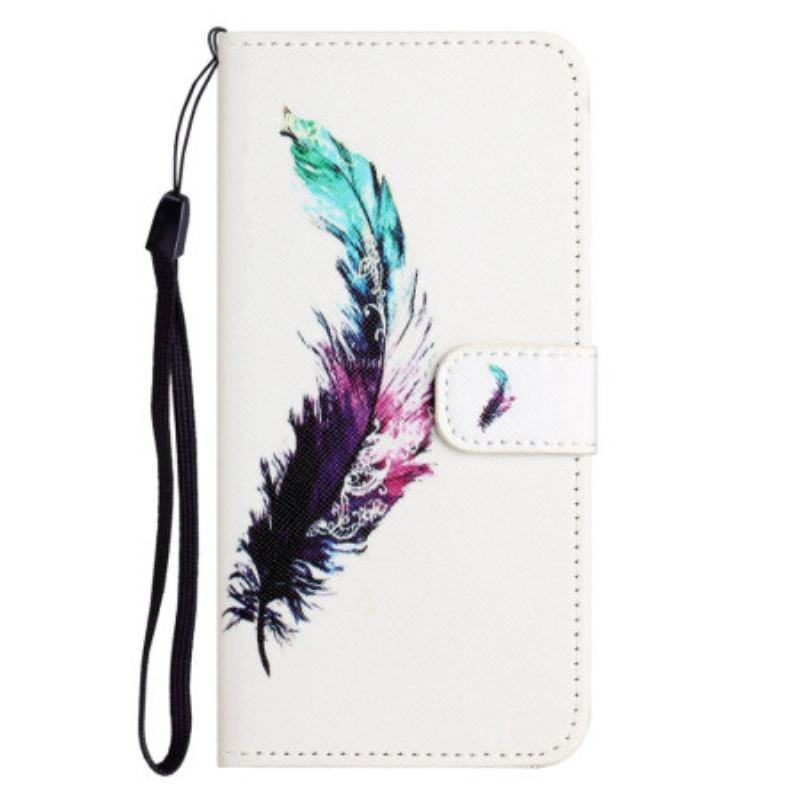 Capa Flip Para Samsung Galaxy S23 5G De Cordão Pena Com Cordão