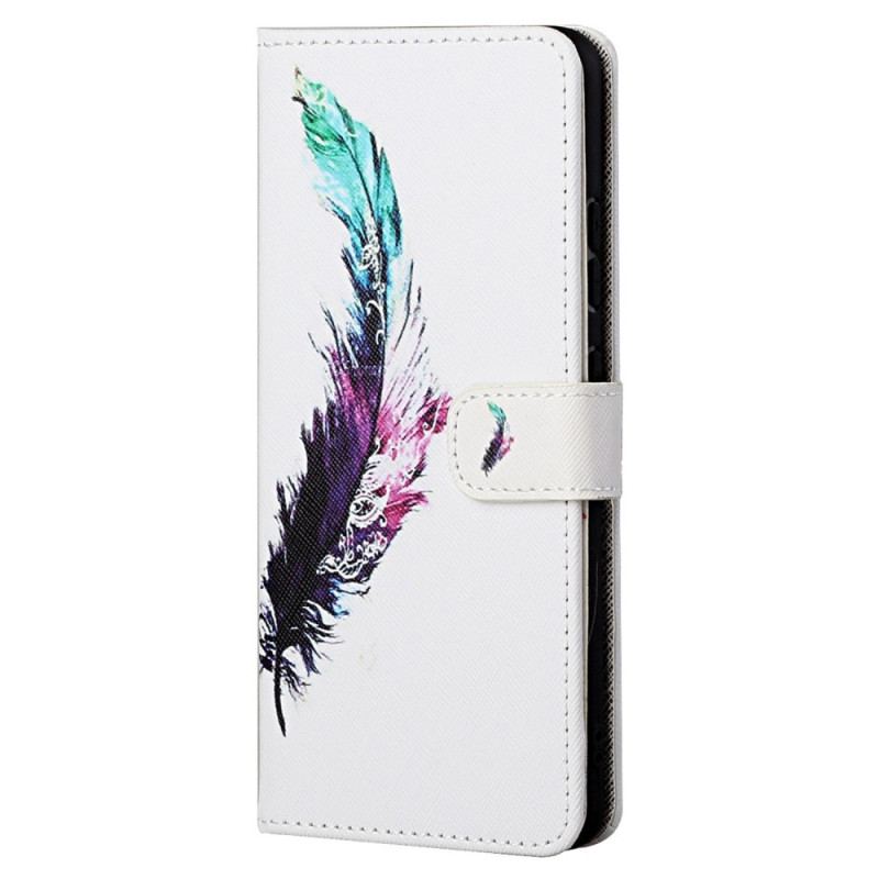 Capa Flip Para Samsung Galaxy S23 5G De Cordão Pena Com Cordão