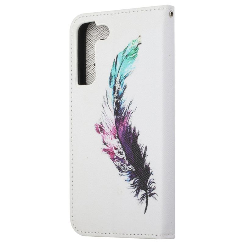 Capa Flip Para Samsung Galaxy S23 5G De Cordão Pena Com Cordão