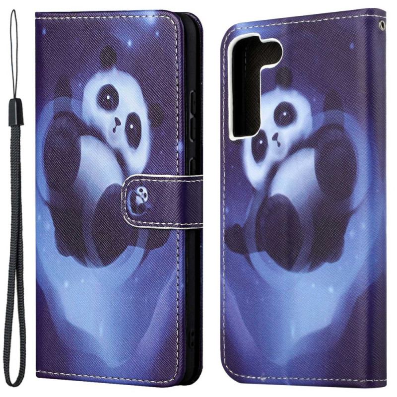 Capa Flip Para Samsung Galaxy S23 5G De Cordão Strappy Panda