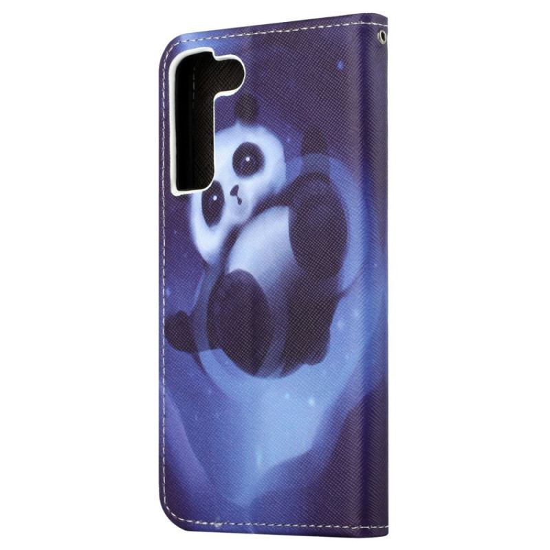 Capa Flip Para Samsung Galaxy S23 5G De Cordão Strappy Panda