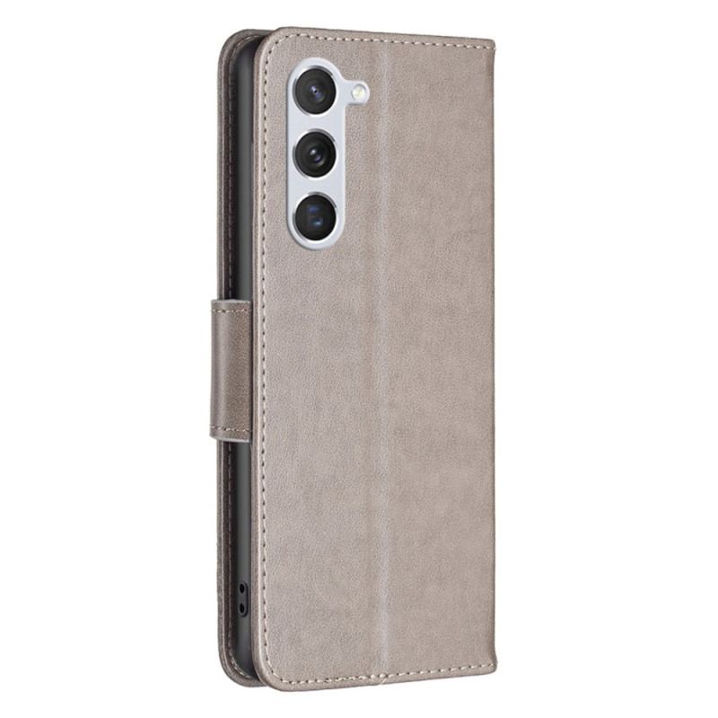 Capa Flip Para Samsung Galaxy S23 5G De Cordão Tanga Borboletas