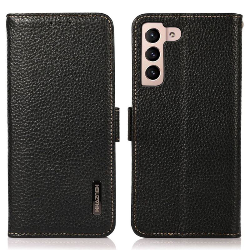 Capa Flip Para Samsung Galaxy S23 5G Couro De Lichia Khazneh Rfid