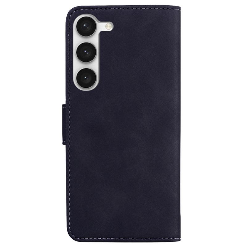 Capa Flip Para Samsung Galaxy S23 5G Design De Cores Sólidas