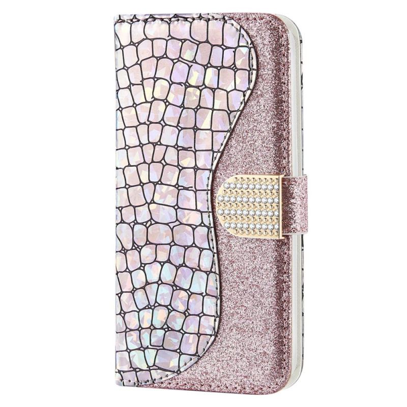 Capa Flip Para Samsung Galaxy S23 5G Diamantes De Crocodilo