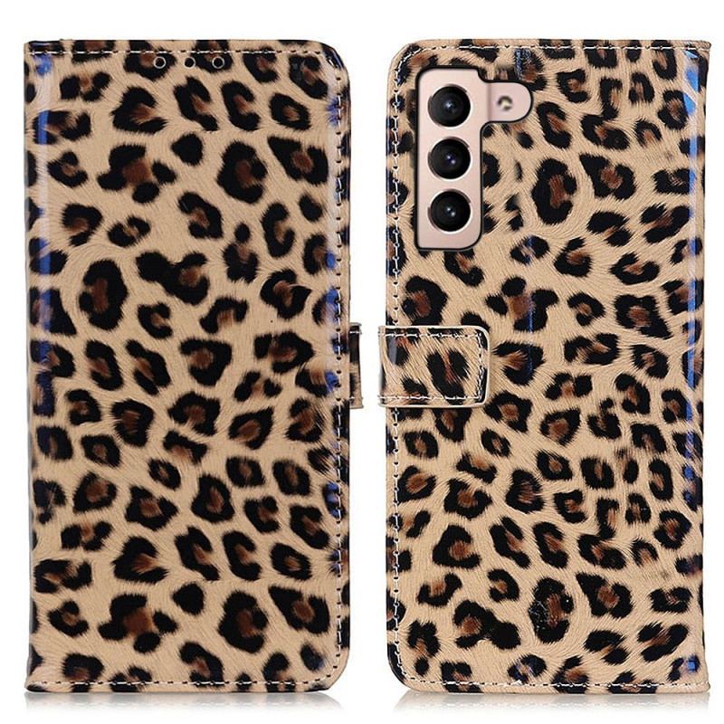 Capa Flip Para Samsung Galaxy S23 5G Efeito Pele De Leopardo