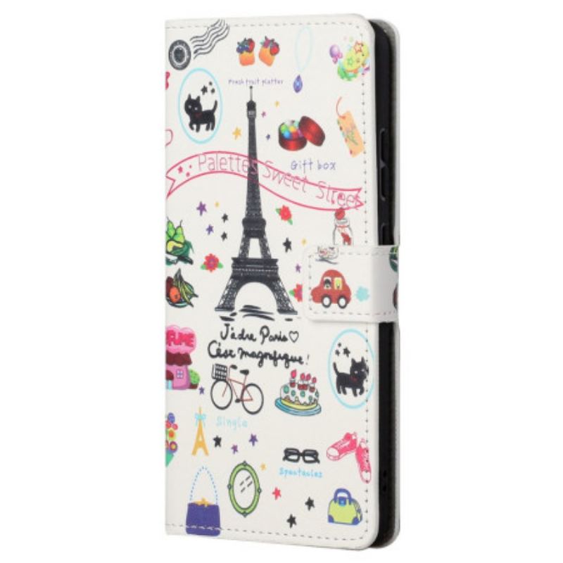 Capa Flip Para Samsung Galaxy S23 5G Eu Amo Paris