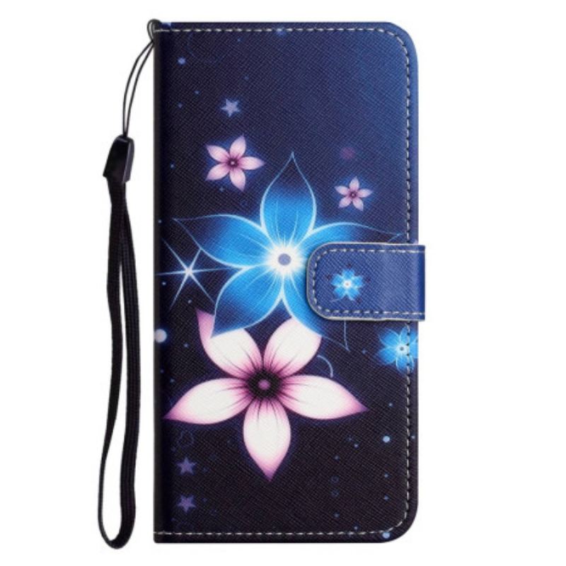 Capa Flip Para Samsung Galaxy S23 5G Flores Lunares