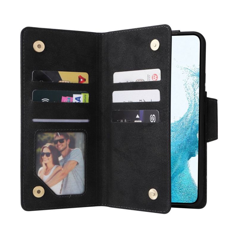 Capa Flip Para Samsung Galaxy S23 5G Multi-cartões E Carteira