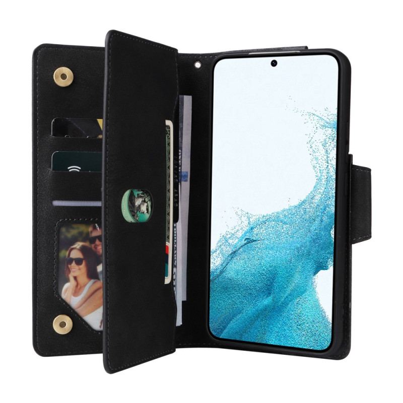 Capa Flip Para Samsung Galaxy S23 5G Multi-cartões E Carteira