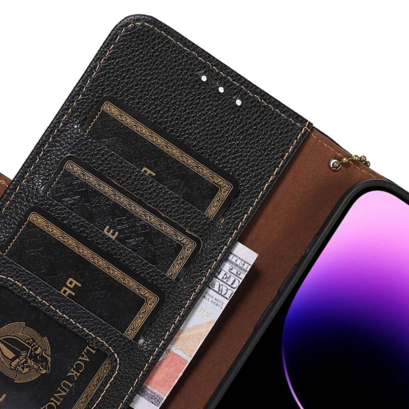 Capa Flip Para Samsung Galaxy S23 5G Rfid De Couro Genuíno