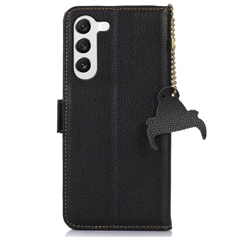 Capa Flip Para Samsung Galaxy S23 5G Rfid De Couro Genuíno