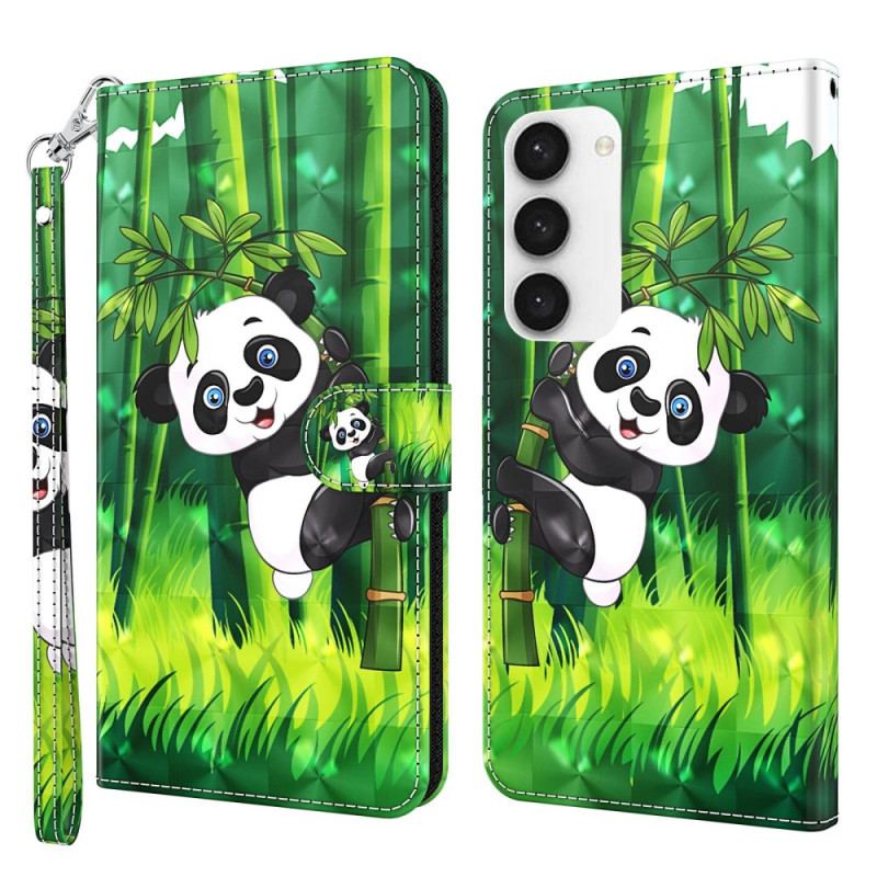 Capa Folio Para Samsung Galaxy S23 5G Bambu Panda