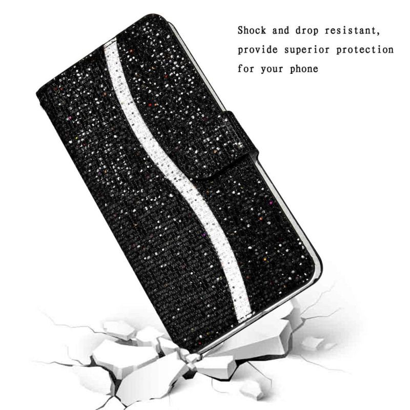 Capa Folio Para Samsung Galaxy S23 5G De Cordão Lantejoulas Strappy