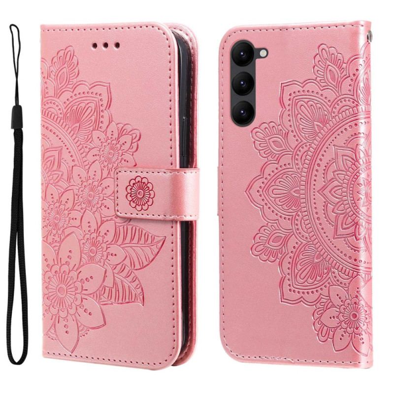 Capa Folio Para Samsung Galaxy S23 5G De Cordão Mandala Strappy