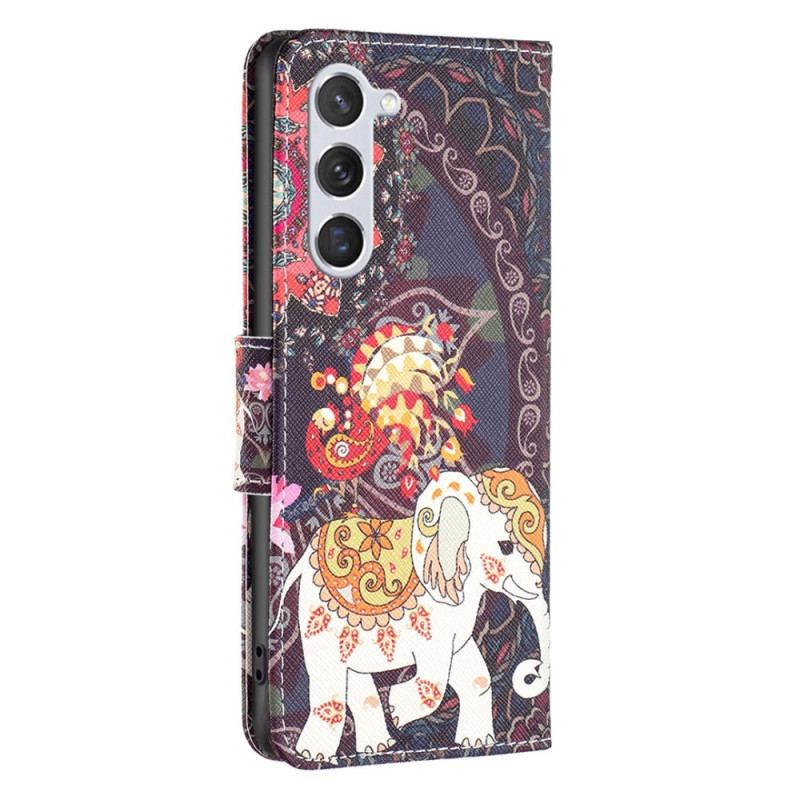 Capa Folio Para Samsung Galaxy S23 5G Elefante Tribal