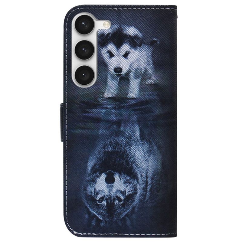 Capa Folio Para Samsung Galaxy S23 5G Sonho De Cachorrinho