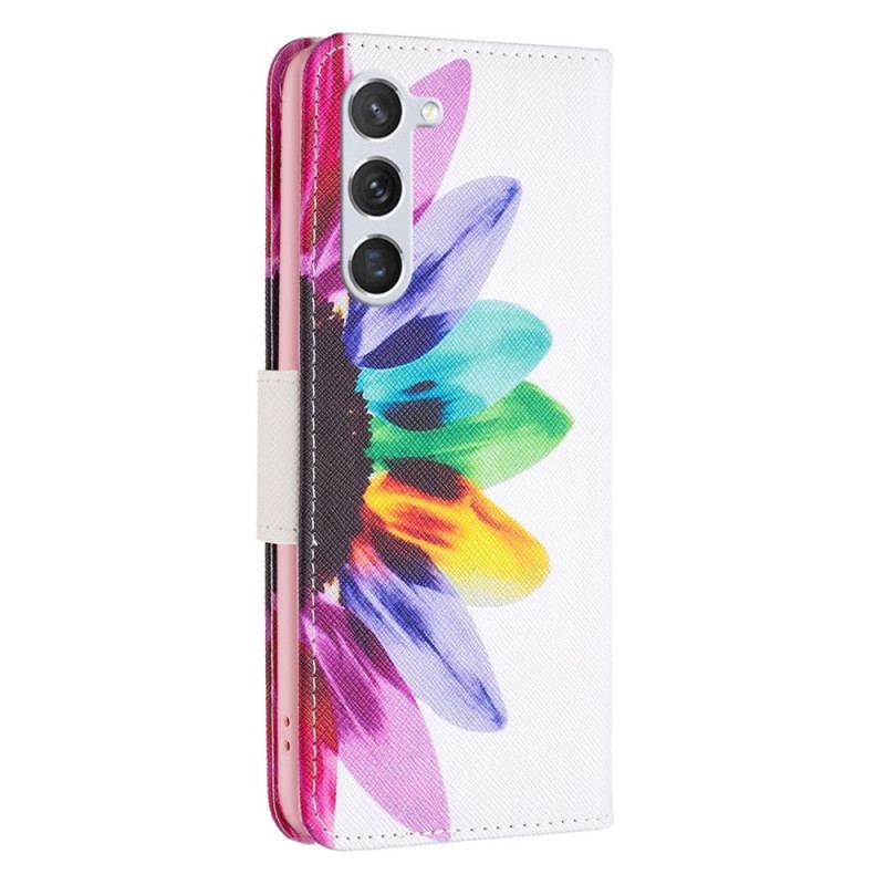 Capa Folio Para Samsung Galaxy S23 5G Uma Flor