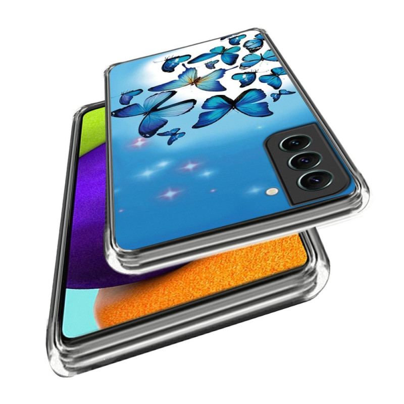 Capa Para Samsung Galaxy S23 5G Borboletas Azuis