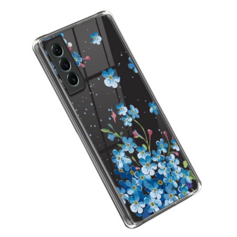 Capa Para Samsung Galaxy S23 5G Flores Azuis