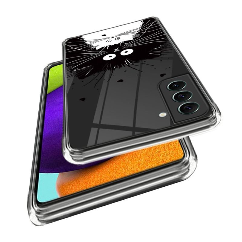 Capa Para Samsung Galaxy S23 5G Gato Branco Transparente Gato Preto