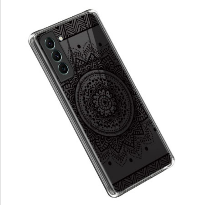 Capa Para Samsung Galaxy S23 5G Mandala Preta Sem Costura