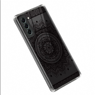 Capa Para Samsung Galaxy S23 5G Mandala Preta Sem Costura