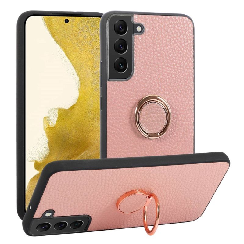 Capa Para Samsung Galaxy S23 5G Porta-anel De Lichia De Couro Sintético