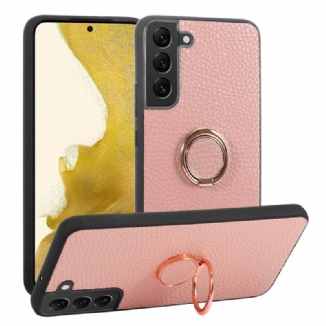 Capa Para Samsung Galaxy S23 5G Porta-anel De Lichia De Couro Sintético