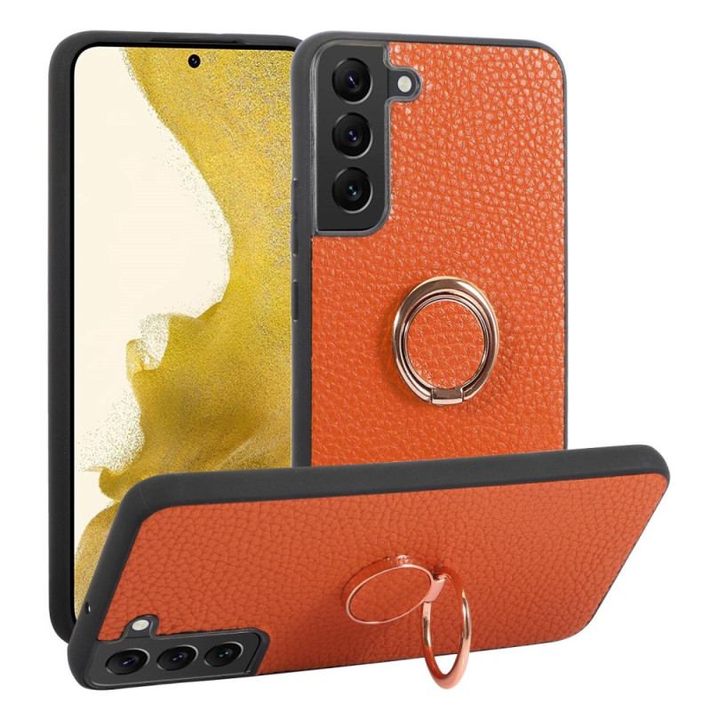 Capa Para Samsung Galaxy S23 5G Porta-anel De Lichia De Couro Sintético