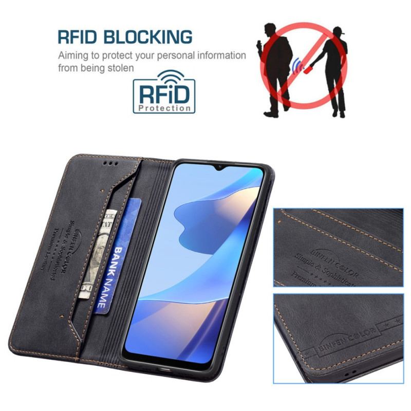 Capa De Celular Para Oppo A16 / A16s Flip Costura Rfid Binfen Color