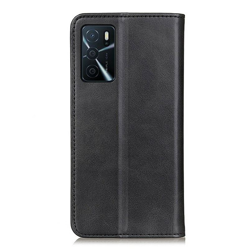 Capa De Celular Para Oppo A16 / A16s Flip Couro Rachado Sóbrio