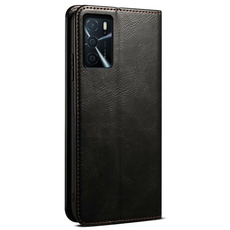 Capa De Celular Para Oppo A16 / A16s Flip Couro Sintético Encerado