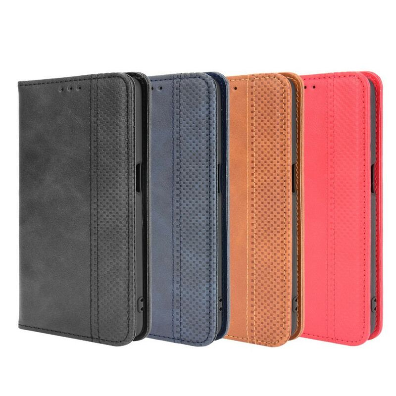 Capa De Celular Para Oppo A16 / A16s Flip Efeito Couro Vintage Estilizado