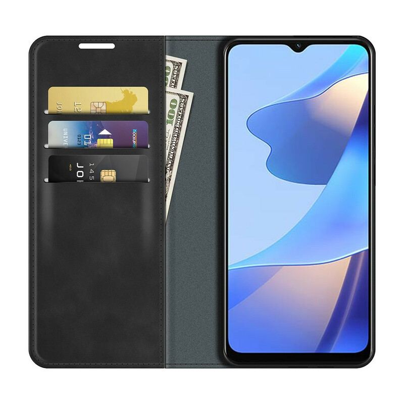 Capa De Celular Para Oppo A16 / A16s Flip Toque De Pele