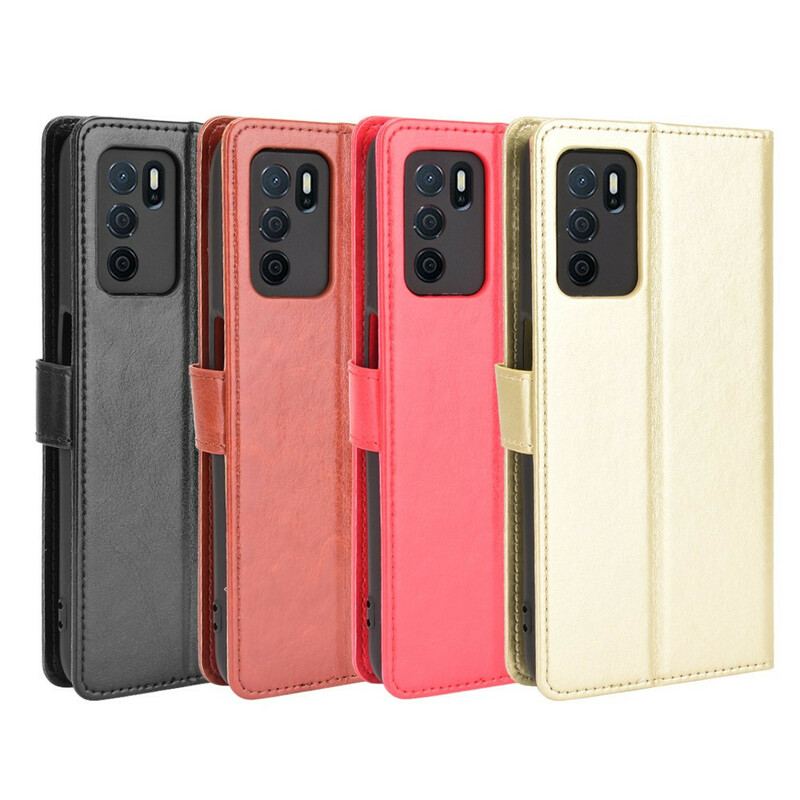 Capa De Couro Para Oppo A16 / A16s Couro Falso Chamativo