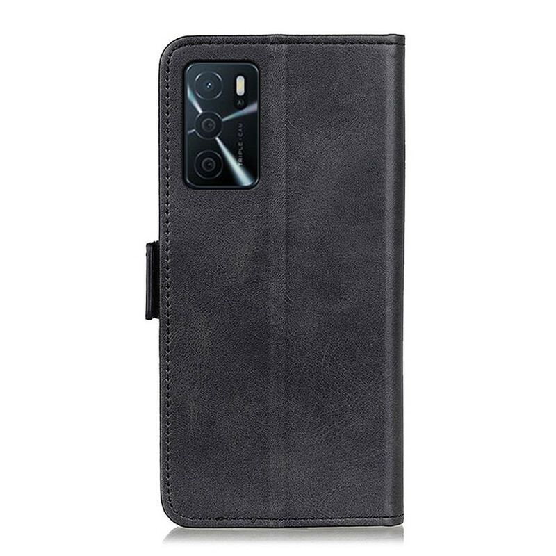 Capa De Couro Para Oppo A16 / A16s Flip Aba Dupla