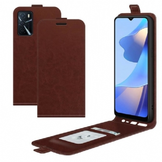 Capa De Couro Para Oppo A16 / A16s Flip Dobrável