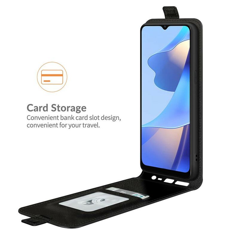 Capa De Couro Para Oppo A16 / A16s Flip Dobrável